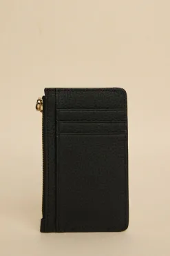 Among the Brave Black Leather Card Holder