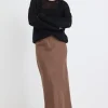 RE:UNION Label Bliss Chocolate Linen Bias Midi Skirt