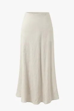RE:UNION Label Bliss Natural Linen Bias Midi Skirt