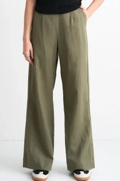 Ivy + Jack Boardwalk Soft Khaki Ramie Extended Waist Pants
