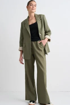 Ivy + Jack Boardwalk Soft Khaki Ramie Extended Waist Pants