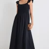 Stories be Told Bonbon Black Flutter Sleeve Midi Dress