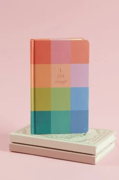 Designworks Ink Book Cloth Journal Rainbow Check I Am Enough