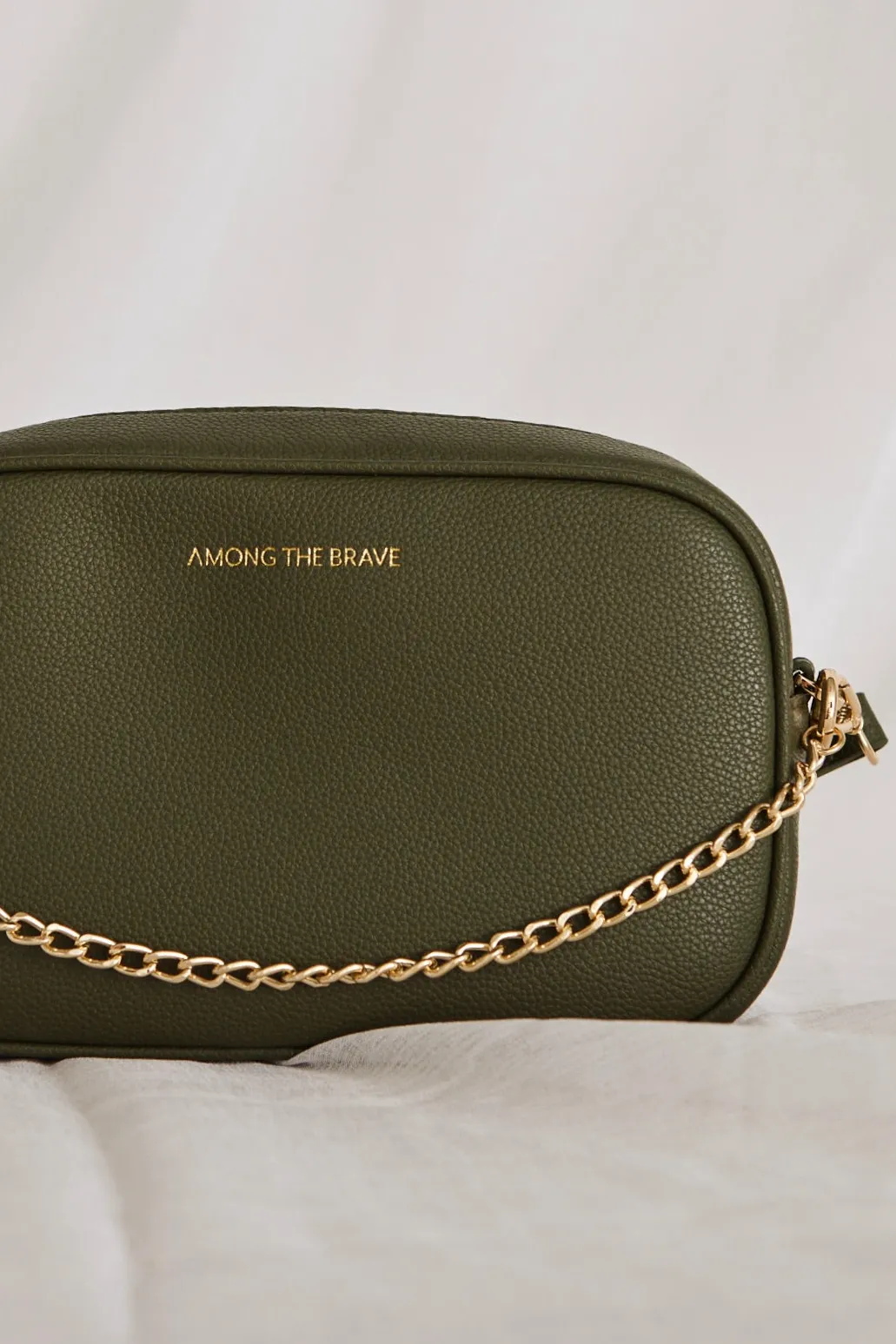 Among the Brave Boston Khaki Leather Camera Bag
