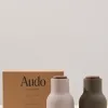 Audo Copenhagen Bottle Grinder Hunting Green Beige with Walnut Lid 11.5cm 2 pack