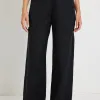Ivy + Jack Boulevard Black Linen Viscose Wide Leg Pants