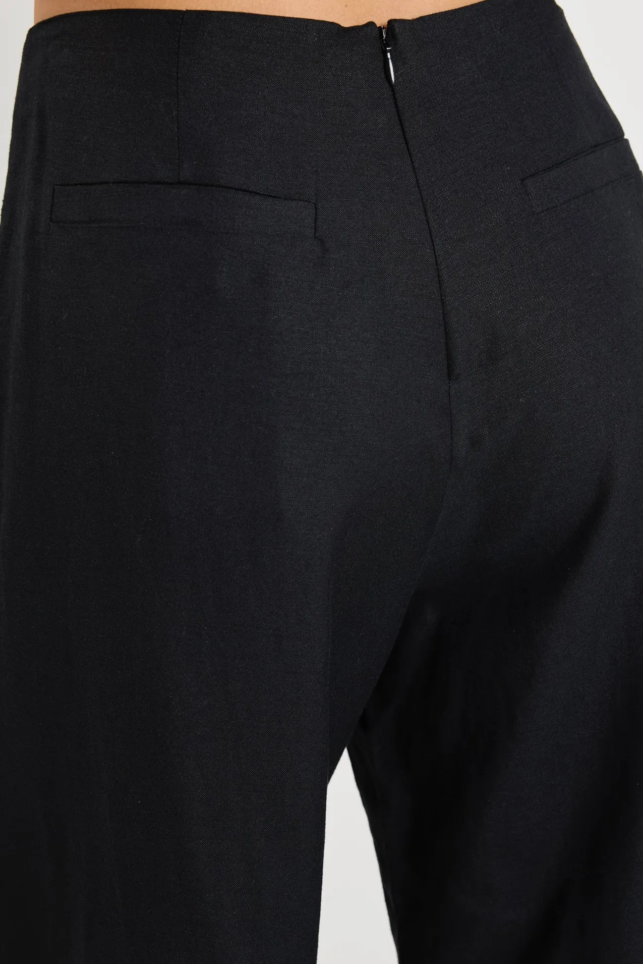 Ivy + Jack Boulevard Black Linen Viscose Wide Leg Pants