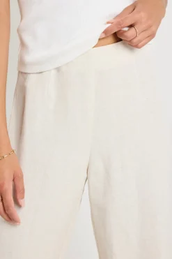 Ivy + Jack Boulevard Natural Linen Viscose Wide Leg Pants