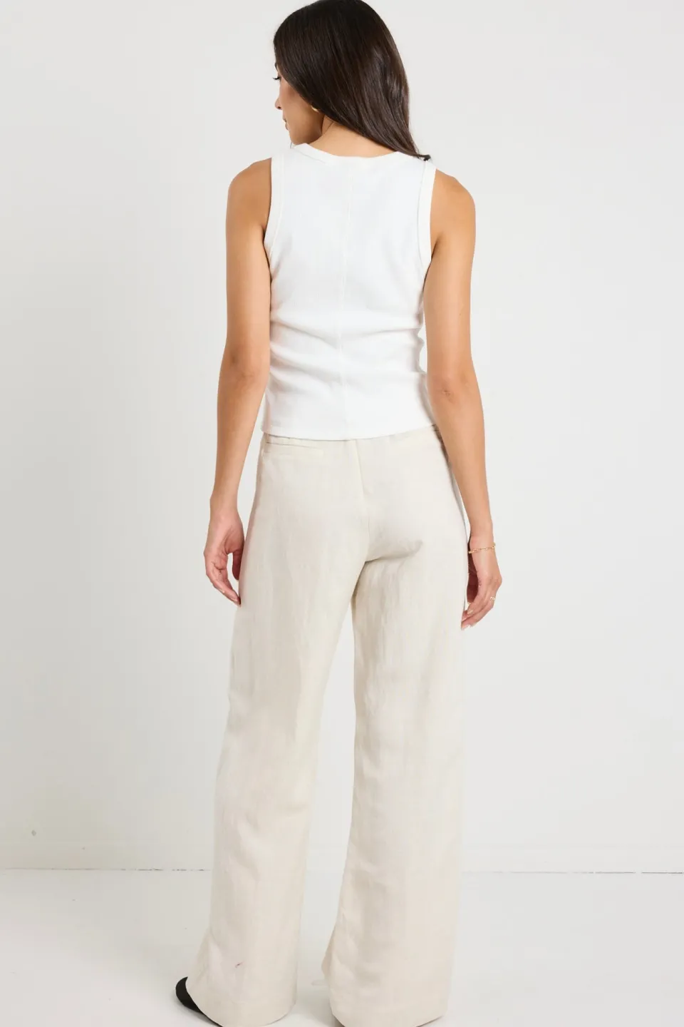 Ivy + Jack Boulevard Natural Linen Viscose Wide Leg Pants