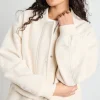 Among the Brave Brisk Bone Boucle Bomber Jacket