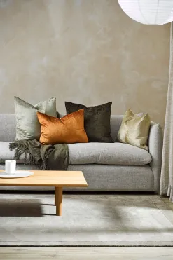 Baya Bromley Pistachio Feather Inner EOL 55x55cm Velvet Cushion