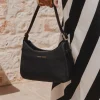 Among the Brave Brooklyn Black Leather Double Buckle Shoulder Bag