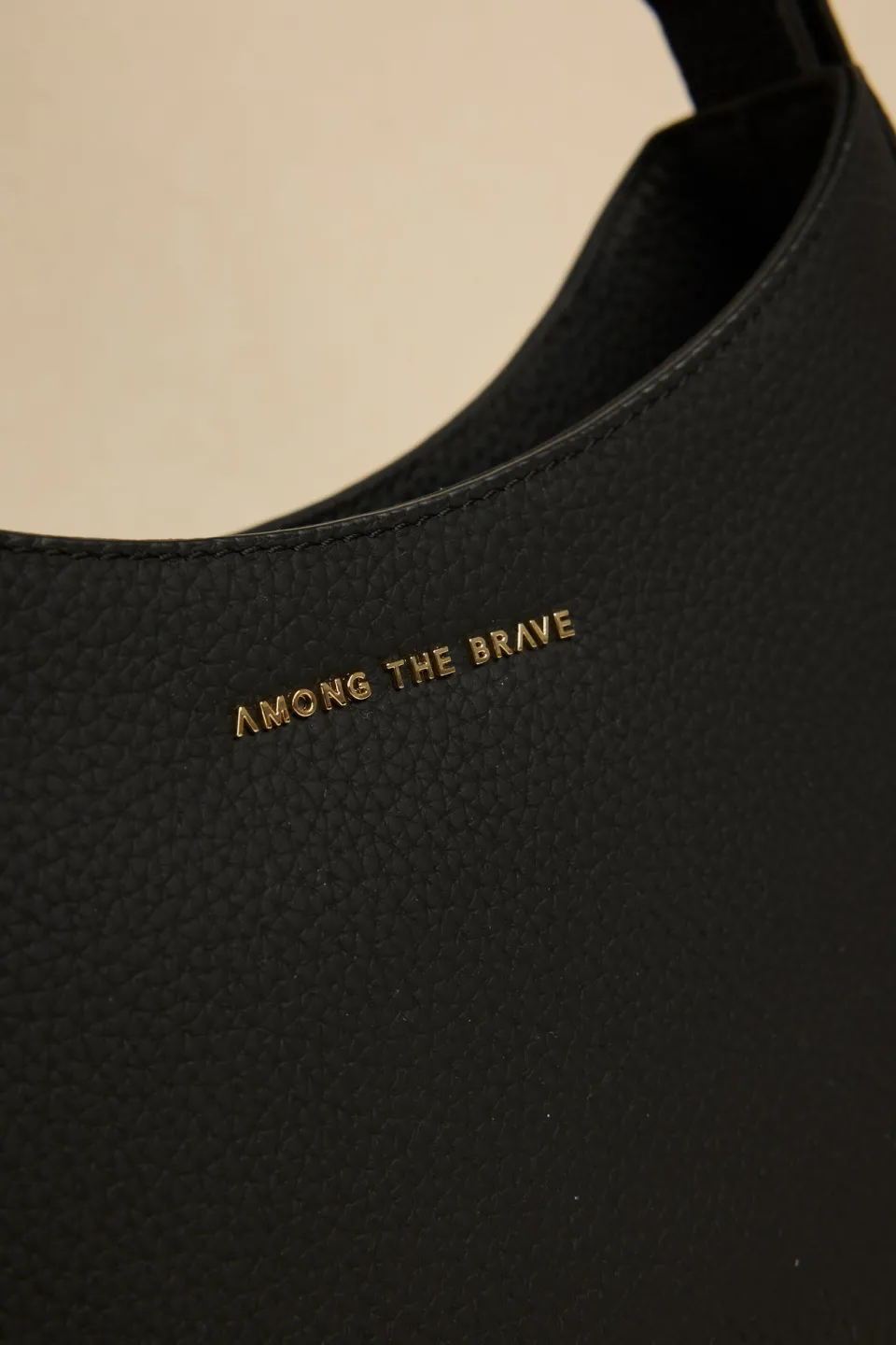 Among the Brave Brooklyn Black Leather Double Buckle Shoulder Bag