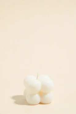 Flo's Home Bubble Cube Small Handmade Soy Ivory Candle