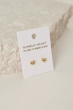 Humble + Heart Bubble Heart EOL Stud Gold Earrings