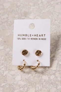 Humble + Heart Bubble Hoop EOL Stud Set Gold Earrings