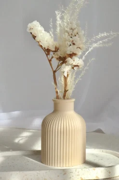 Konkret Bud Ribbed Tan 9.5cm Vase