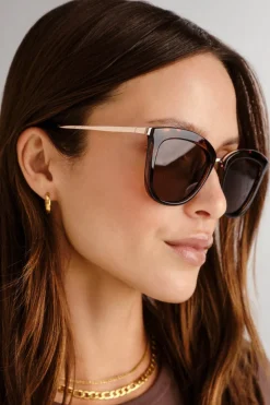 Le Specs Caliente Tort Gold Arms Brown Polarised Lens Sunglasses
