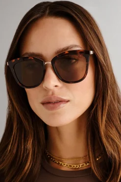 Le Specs Caliente Tort Gold Arms Brown Polarised Lens Sunglasses