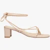 Solsana Cameo Strappy Wrap Tie Nude Leather Heel