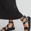 Mollini Caplan Black Flatform Strappy Sandal
