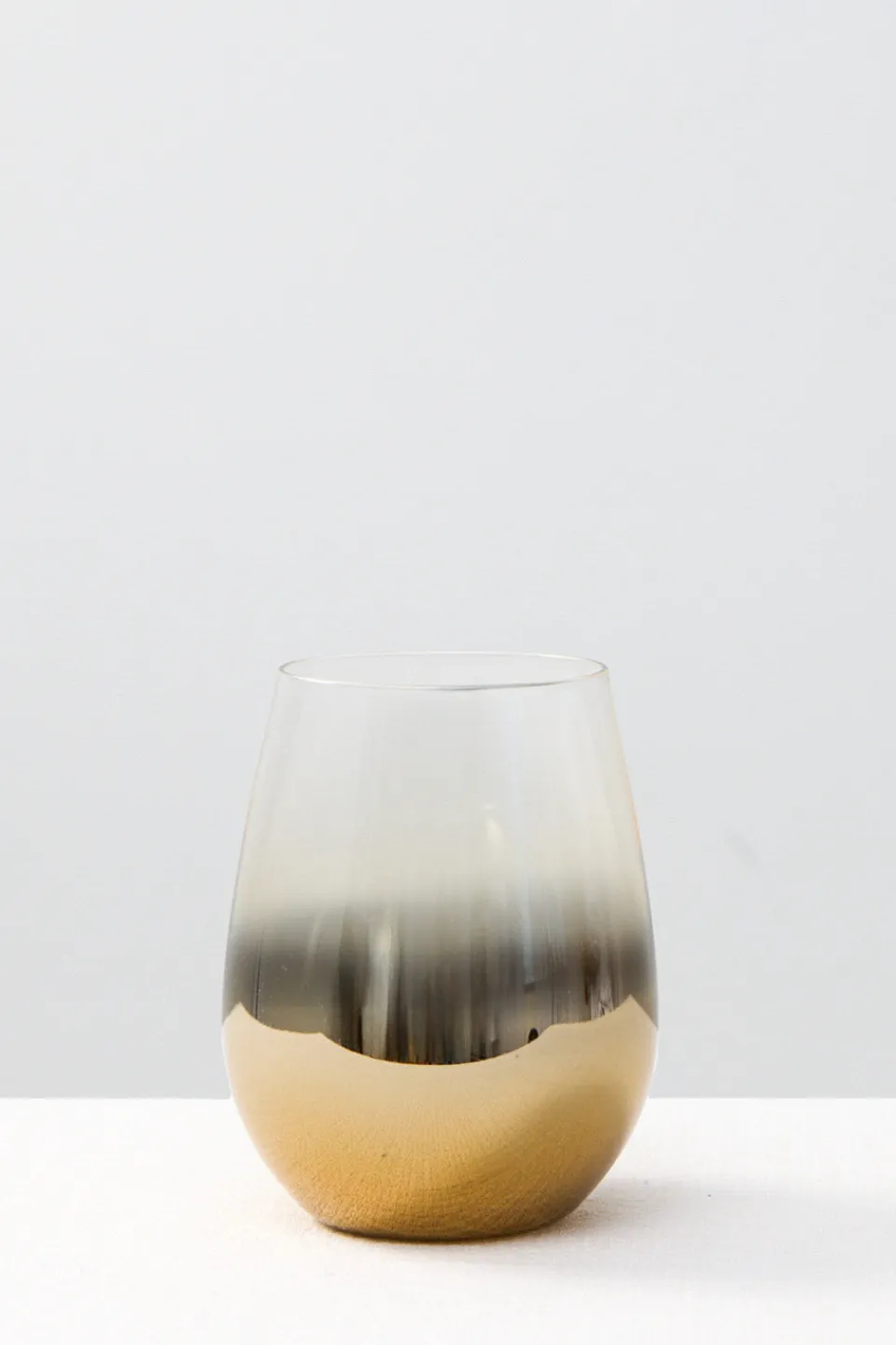 Nel Lusso Cariso Metallic Gold Stemless Wine Glass Each