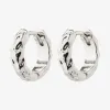 Pilgrim Carla Recycled EOL Silver Plated Huggie Hoop Earrings