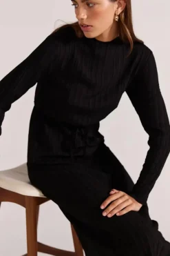 Staple The Label Carmon Black LS Maxi Dress