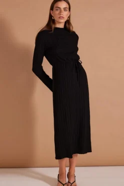 Staple The Label Carmon Black LS Maxi Dress