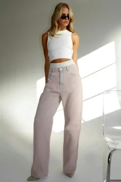 Abrand Jeans Carrie Dirty Pink Washed Jean