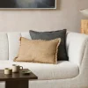 Baya Cassia Nori Charcoal Feather Inner 55x55cm Linen Cushion
