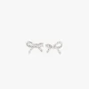 Pilgrim Catharina Small EOL Crystal Silver Bow Stud Earrings