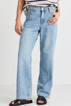 RE:UNION Label Cedar Cool Blue Mid Rise Relaxed Jean