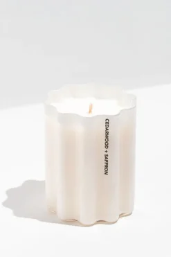 Fazeek Cedarwood + Saffron White 300g 70hr Wave Candle