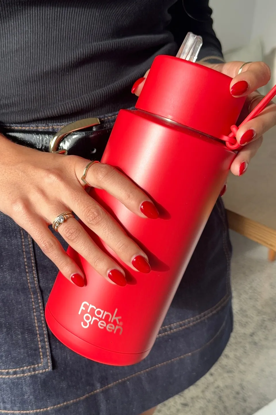 Frank Green Ceramic Reusable Atomic Red 1ltr Bottle