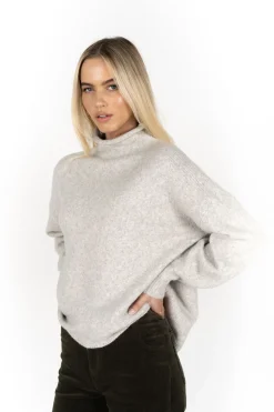 Humidity Lifestyle Chantae Snow High Neck Knit Jumper