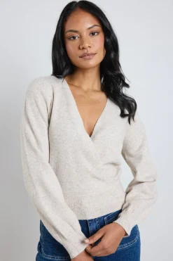 Ivy + Jack Charm Oat Marle Wrap Knit Jumper