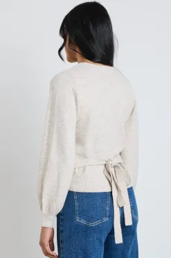 Ivy + Jack Charm Oat Marle Wrap Knit Jumper