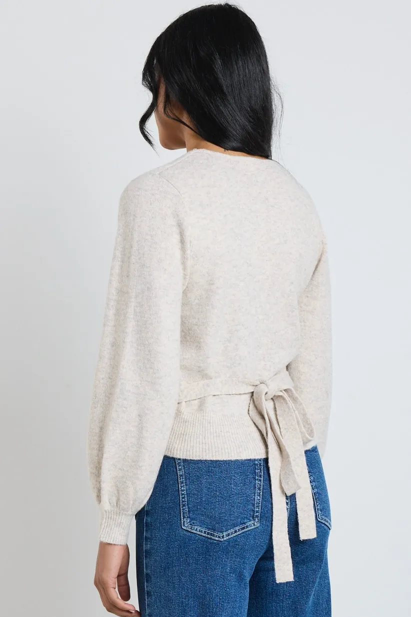 Ivy + Jack Charm Oat Marle Wrap Knit Jumper