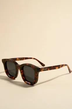 RE:UNION Label Chelsea Tort Chunky Round Sunglasses