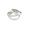 Pilgrim Cherished Three Stacked Fine Silver EOL Adjustable Rings