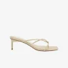 Solsana Chrissy Parchment Thin Strap Mule Heel
