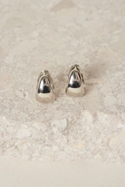 Humble + Heart Chunky Oval Rhodium Earrings