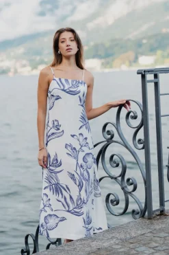 Stories be Told Citizen Navy Silhouette Strappy Maxi Dress