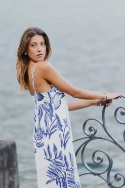 Stories be Told Citizen Navy Silhouette Strappy Maxi Dress