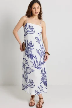 Stories be Told Citizen Navy Silhouette Strappy Maxi Dress