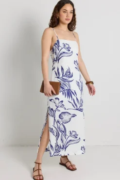 Stories be Told Citizen Navy Silhouette Strappy Maxi Dress