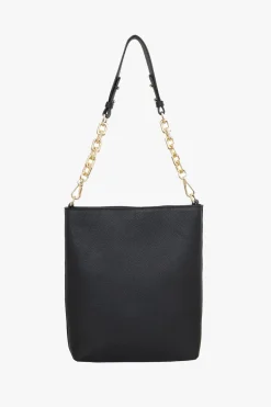 Saben Claudette Crossbody Black + Gold Chunky Chain Handle