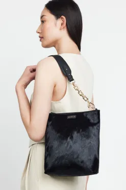 Saben Claudette Crossbody Black Haircalf Crossbody Bag