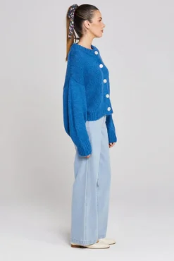 Thing Thing Cleo Cobalt Blue Wool Cardigan